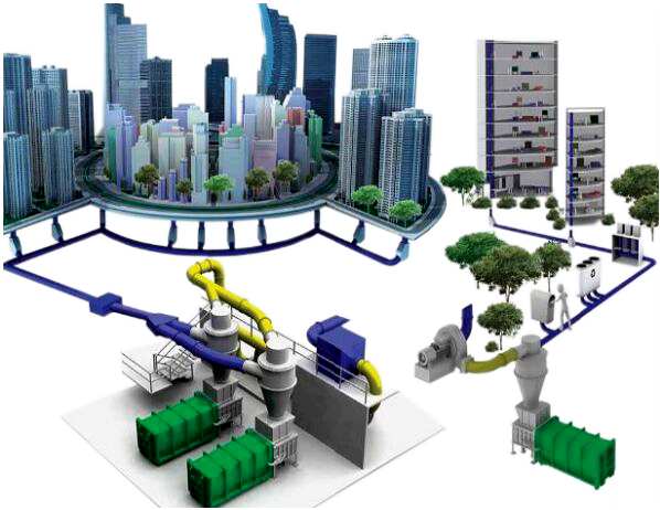 Overall schematic diagram of vacuum garbage collection system